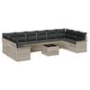 vidaXL Gartensofa-set 11 Stk. Grau Poly-Rattan