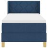 vidaXL Boxspringbett mit Matratze mit Kopfteil Blau 80 x 200 cm Stoff