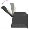vidaXL 3-tlg. Garten-Lounge-Set mit Kissen Schwarz Poly Rattan