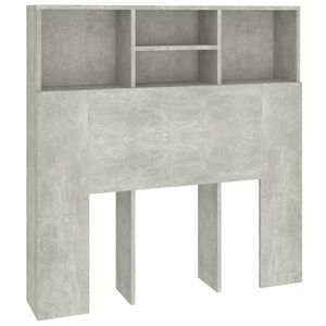 vidaXL Bett-Kopfteil mit Ablagen Betongrau 100x19x103,5 cm