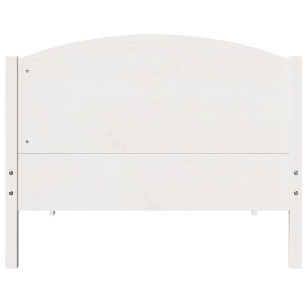 vidaXL Massivholzbett ohne Matratze Wei&szlig; 100x200 cm Kiefernholz