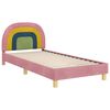 vidaXL Kinderbettgestell mit Kopfteil Rosa 90 x 190 cm Samt