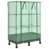 vidaXL Gartenplanter mit Gew&auml;chshausabdeckung und R&auml;dern 2 Stk. PP