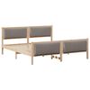 vidaXL Bettrahmen mit Kopfteil Taupe 200 x 200 cm Stoff