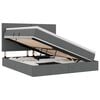 vidaXL LED-Speicherbett mit Matratze Dunkelgrau 160 x 200 cm Stoff