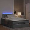 vidaXL Ottoman-Bett mit Matratze & LEDs Hellgrau 120x200 cm Stoff