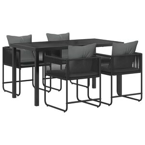 vidaXL Garten Essgruppe 5 pcs Schwarz und Anthrazit 140 x 80 x 73 cm