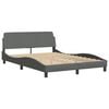 vidaXL Bett mit Matratze "Hvar" Dunkelgrau 140x200 cm Stoff