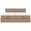 vidaXL Ottoman-Bett mit Matratzen Cappuccino 200x200cm Kunstleder