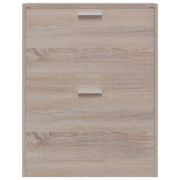 vidaXL Schuhschrank Holz in Eichen-Optik mit 2 Schuhkippern