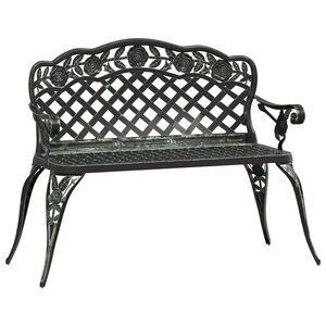 vidaXL Gartenbank 108 cm Aluminiumguss Gr&uuml;n