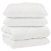 vidaXL Decke mit Kissen 3 pcs Wei&szlig; Mikrofaser und Daunenfedern