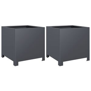 vidaXL Pflanzk&uuml;bel 2 Stk. Anthrazit 40x40x40 Stahl