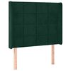 vidaXL Kopfteil mit Ohren Dunkelgr&uuml;n 93x16x118/128 cm Samt