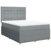 vidaXL Boxspringbett mit Matratze Hellgrau 140x190 cm Stoff