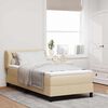 vidaXL Boxspringbett mit Matratze Creme 100 x 200 cm Stoff