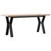 vidaXL Couchtisch Y-Gestell 110x40x45,5 cm Massivholz Kiefer Stahl