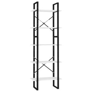 vidaXL B&uuml;cherregal 5 F&auml;cher Wei&szlig; 60x30x175 cm Holzwerkstoff