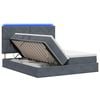 vidaXL LED-Speicherbett mit Matratze Dunkelgrau 180 x 200 cm Samt