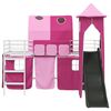 vidaXL Kinderloftbett Wei&szlig; und Rosa 100 x 200 cm Metall