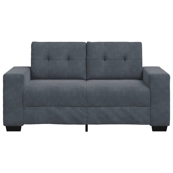 vidaXL Zweisitzer-Sofa Dunkelgrau 160x77x82 cm Samt