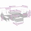 vidaXL Gartensofa-set mit Kissen mit Speicher 9 pcs Grau Poly Rattan