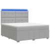 vidaXL LED Boxspringbett mit Matratze Hellgrau 140 x 190 cm Stoff