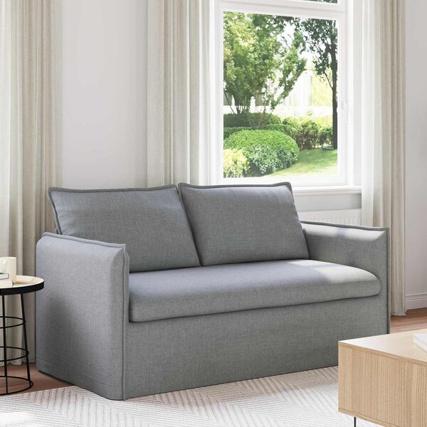 vidaXL Sofa 140cm Hellgrau Metall