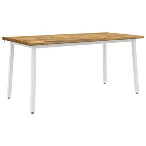 vidaXL Live Edge Esstisch 160 x 70 x 75 cm Massivholz Akazie Wei&szlig;