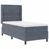 vidaXL Boxspringbett mit Matratze Dunkelgrau 90 x 200 cm Samt