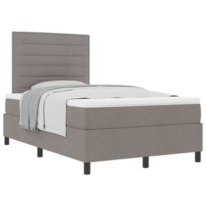 vidaXL Boxspringbett mit Matratze Taupe 120 x 190 cm Stoff
