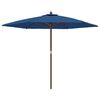 vidaXL Sonnenschirm mit Holzmast Azurblau 299x240 cm
