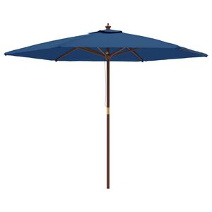 vidaXL Sonnenschirm mit Holzmast Azurblau 299x240 cm