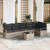 vidaXL Gartensofa-set mit Kissen 7 pcs Hellgrau Poly-Rattan
