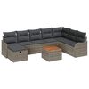 vidaXL Garten-Sofa-Set mit Kissen mit Speicher 9 pcs Grau Poly Rattan