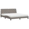 vidaXL Bett mit Matratze Taupe 180x200 cm Stoff