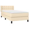 vidaXL Boxspringbett mit Matratze Creme 80x200 cm Stoff
