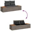 vidaXL Garten-Sofa-Set mit Speicher 7 pcs Grau Poly Rattan