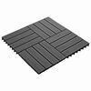 vidaXL Terrassenfliese 3D-Design 11 pcs Schwarz 30 x 30 cm WPC