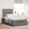 vidaXL Ottoman-Bett mit Matratze & LEDs Taupe 120x200 cm Stoff