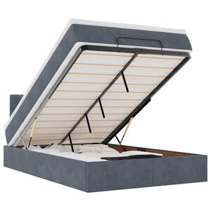 vidaXL Ottoman-Bett mit Matratze Dunkelgrau 120x190 cm Samt