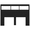 vidaXL LED-Kopfteil mit Ablagen Schwarz Eichen-Optik 140x17x102 cm
