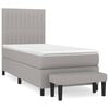 vidaXL Boxspringbett mit Matratze Hellgrau 80x200 cm Stoff