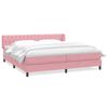 vidaXL Boxspringbett mit Matratzen Rosa 180x210 cm Samt
