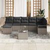 vidaXL Sofa Set mit Kissen mit Speicher 8 pcs Hellgrau Poly-Rattan