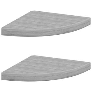 vidaXL Eck-Schweberegale 2 Stk. Betongrau 35x35x3,8 cm MDF