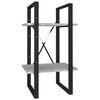 vidaXL B&uuml;cherregal 2 F&auml;cher Grau Sonoma 40x30x70 cm Holzwerkstoff