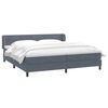 vidaXL Boxspringbett mit Matratzen Dunkelgrau 180x220 cm Samt