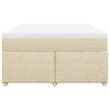 vidaXL Boxspringbett mit Matratze Creme 160x200 cm Stoff