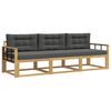 vidaXL Outdoor-Sofagarnitur 3 pcs Wei&szlig; und Anthrazit Polyester
